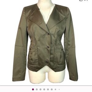 Banana Republic Tailored Moto Suit Jacket Olive 4